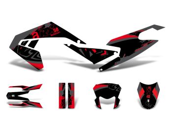 decal set black-red-grey glossy for Aprilia RX50 2018- Euro4
