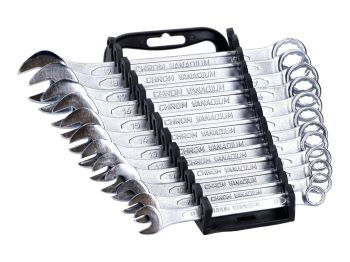Combination wrench set 12-piece metric 8-19mm