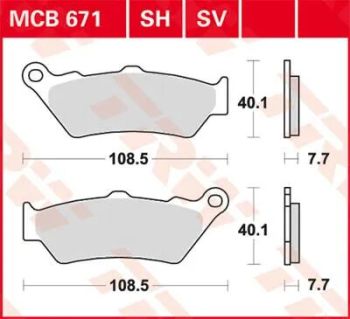 BRAKE PAD TRW MCB671SV