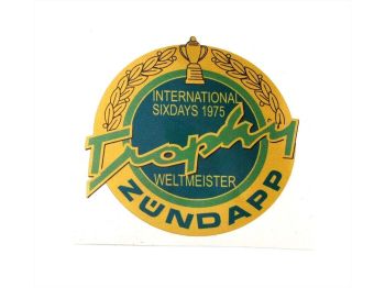 Sticker round 70mm Sixdays Trophy 1975 for Zündapp moped, moped, mokick, KKR, motorcycle, scooter