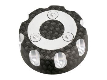 fuel tank cap aluminum carbon-look for Aprilia RX 50, SX 50, Derbi Senda R, Senda SM, Gilera SMT 50, RCR 50