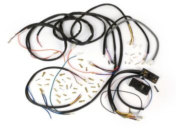 Wiring loom set for conversion (incl. light switch) -BGM PRO, Vespa AC conversion to electronic ignition (Vespatronic) - Vespa Smallframe V50 Special